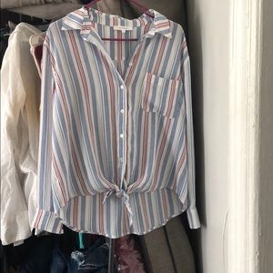 Long sleeve tie up shirt